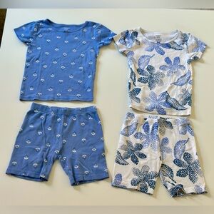 Carter's Blue and White Floral Kids Pajama Set of 2  size 6